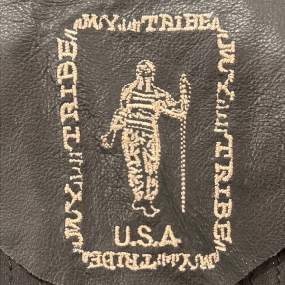 My Tribe Charcoal Textured Leather Jacket size large - Picture 2 of 3